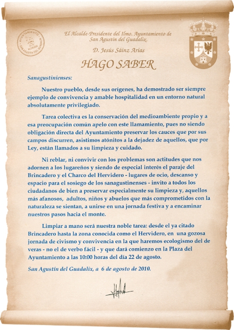 Bando de liimpieza del Brincadero y Charco del Hervidero
