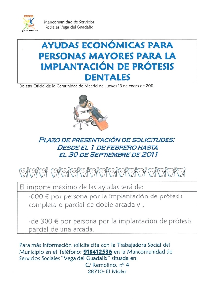 Ayudas para personas mayores en la implantación de prótesis dentales