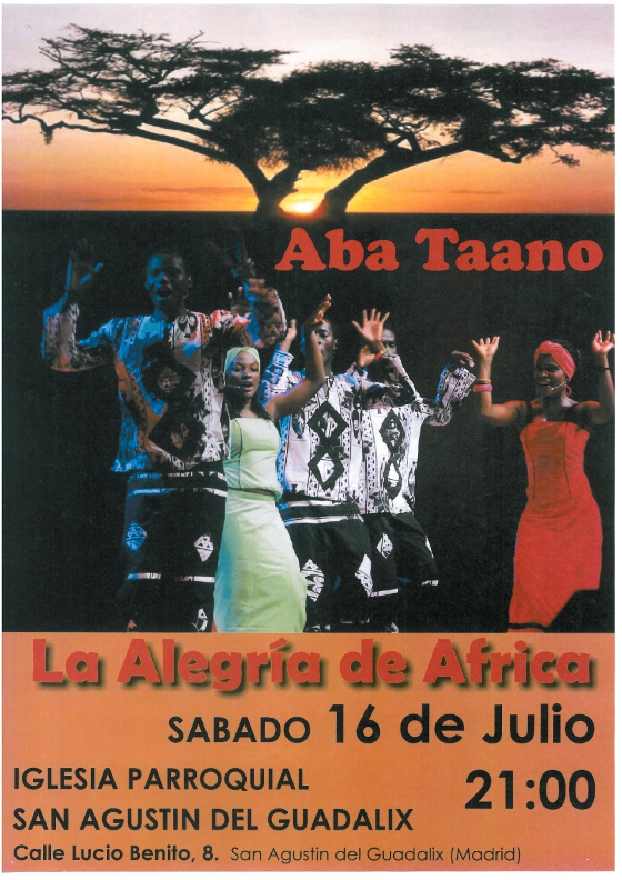 Recital de música africana el sábado 16 de julio a las 21:00h. en la Parroquía