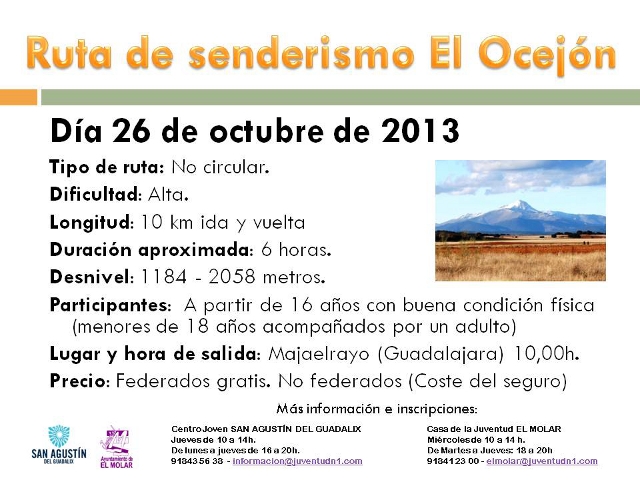 Información de las actividades del Centro Joven
