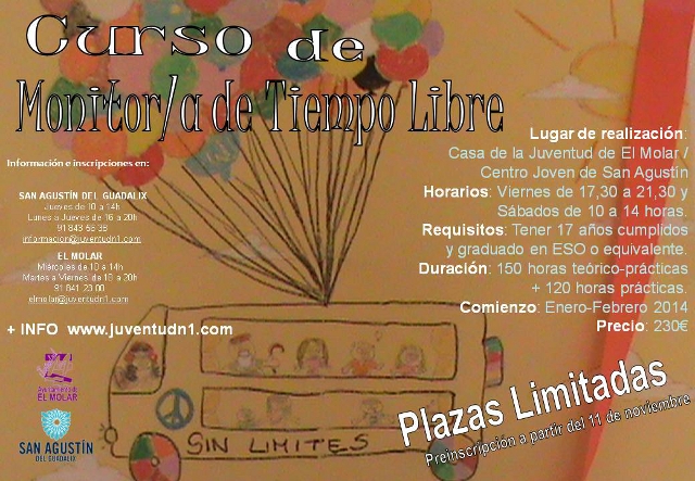 Ya puedes inscribirte en el Curso de Monitor/a de Tiempo Libre