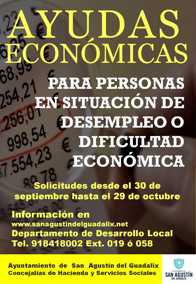 Abierto el plazo para solicitar la ayuda a personas en situación de desempleo o dificultad económica