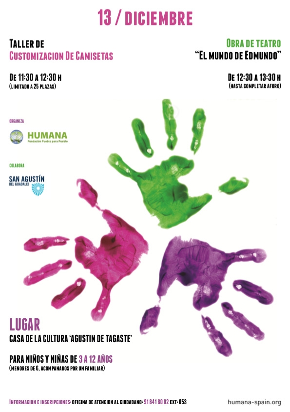 Taller y teatro gratuitos para el 13 de diciembre