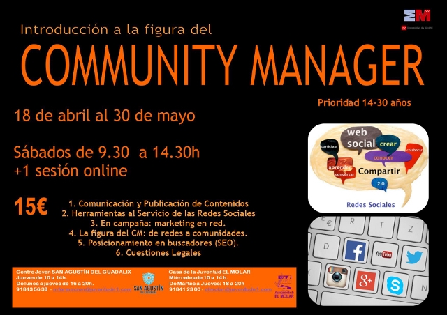 Inscríbete en el curso Community Manager que organiza el Centro Joven