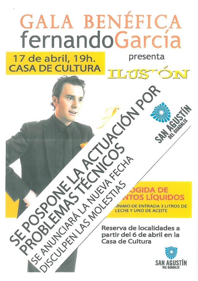 Cancelada la Gala Benéfica con espectáculo de magia