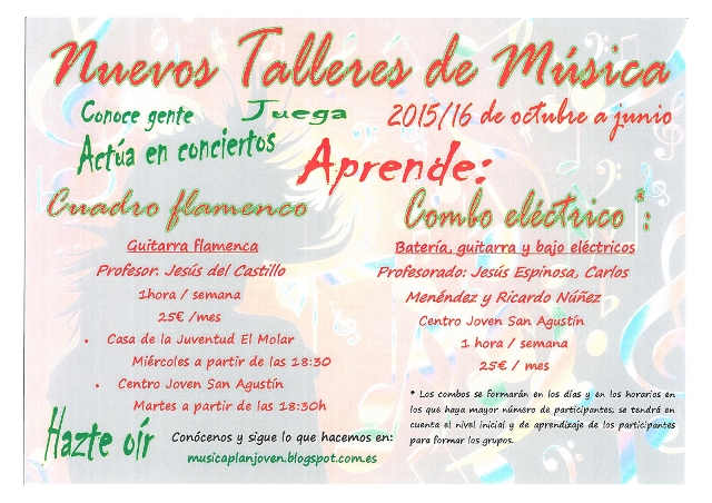 Nuevos Talleres de Música 2015/16