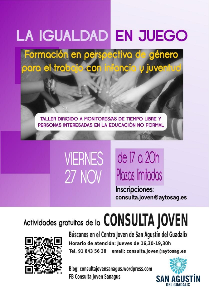 La Igualdad en juego: taller formativo en perspectiva de género para el trabajo con infancia y juventud.