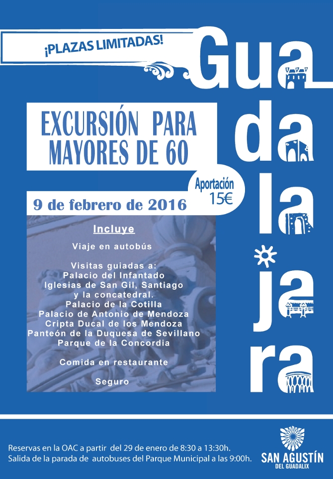 Reserva tu plaza para la excursión a Guadalajara