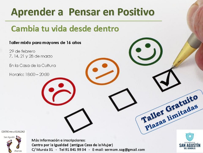 Taller Aprender a pensar en positivo