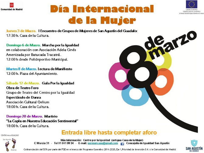 Actividades con motivo del Día Internacional de la Mujer 8 de marzo
