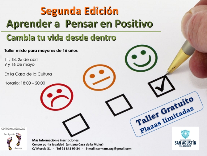 Segunda edición: Taller Aprender a pensar en positivo