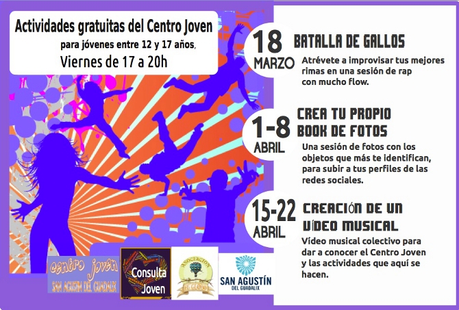 Actividades gratuitas del Centro Joven para abril