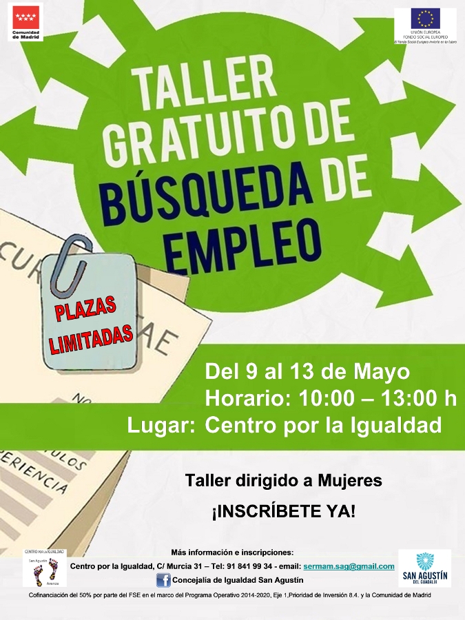 Taller de búsqueda de empleo del 9 al 13 de mayo