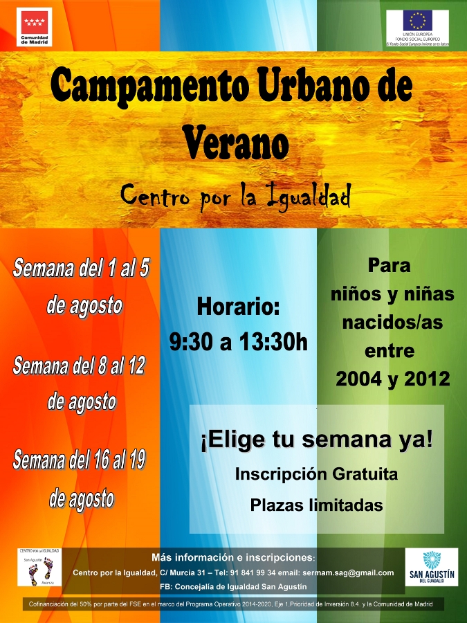 Campamento urbano de verano en agosto