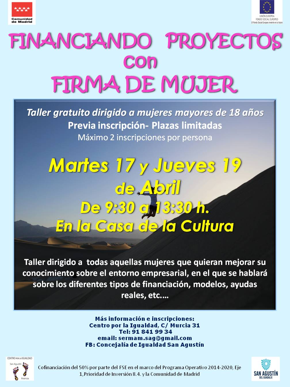 TALLERES GRATUITOS PARA MEJORAR LA SALUD, PARA EMPRENDER Y PARA CONOCERNOS