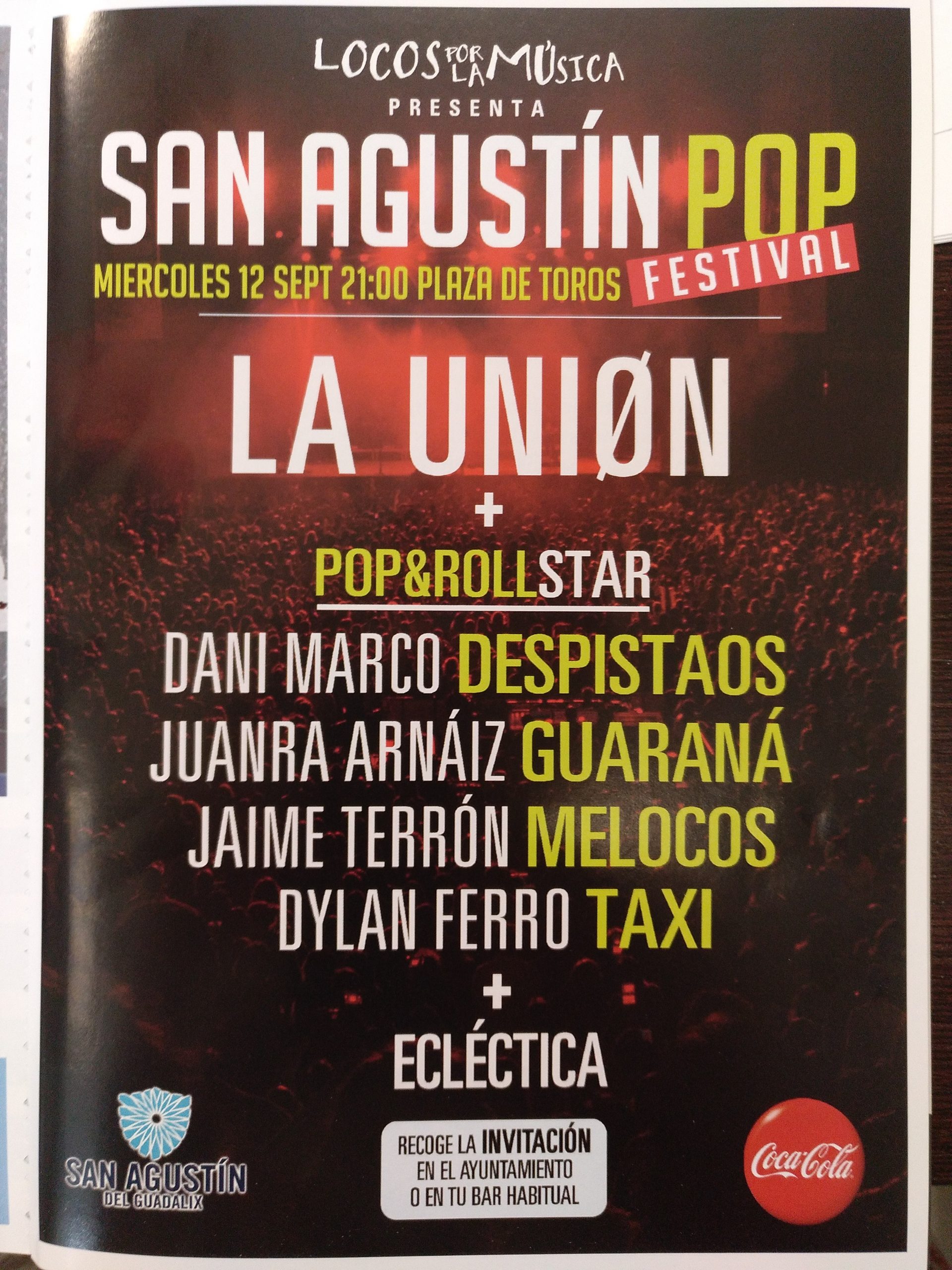 ESTÁN DISPONIBLES LAS INVITACIONES DEL CONCIERTO COCA COLA LOCOS POR LA MÚSICA