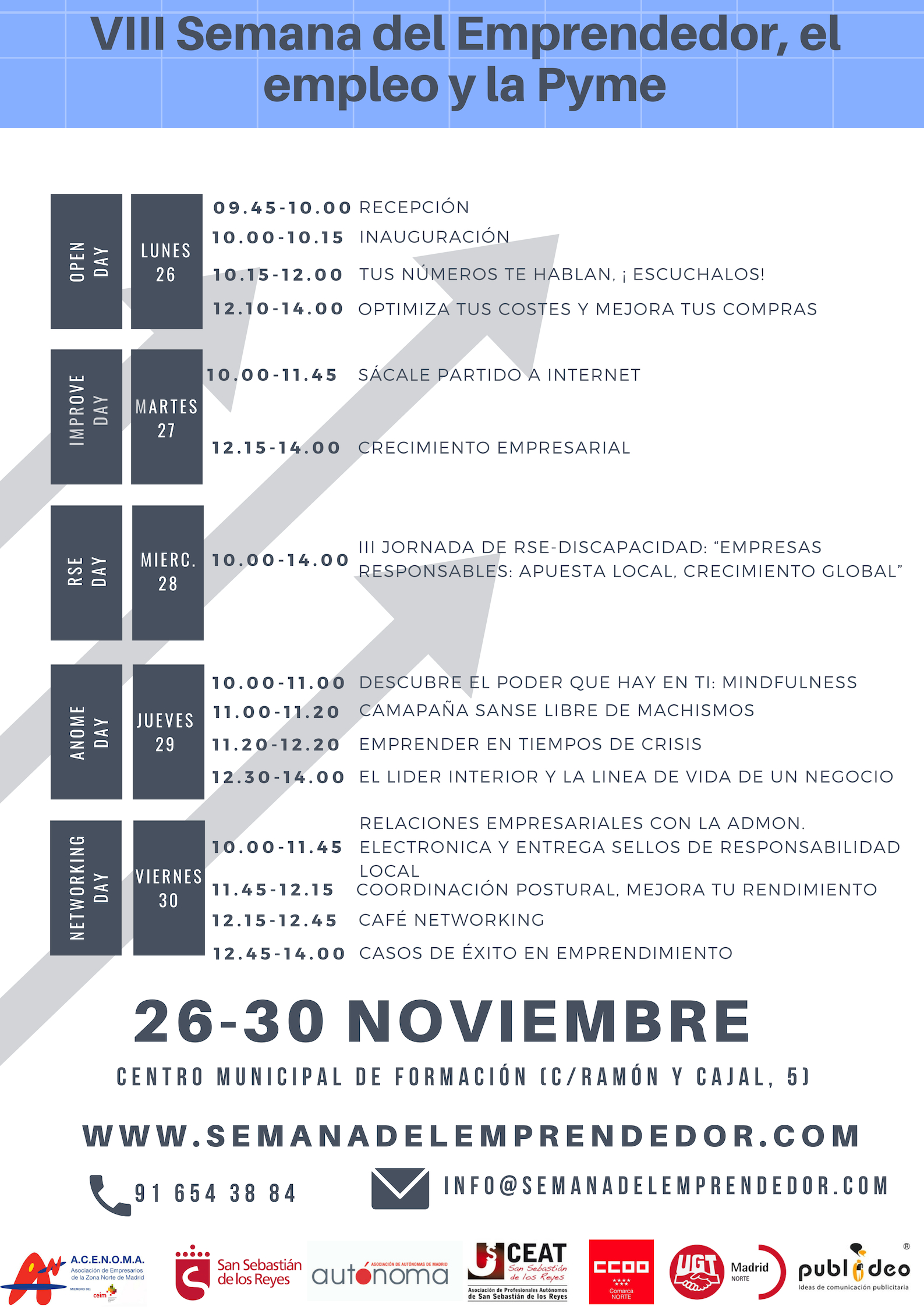 ACENOMA,  MADRID-CEAT Y ANOME ORGANIZAN LA SEMANA DEL EMPRENDEDOR