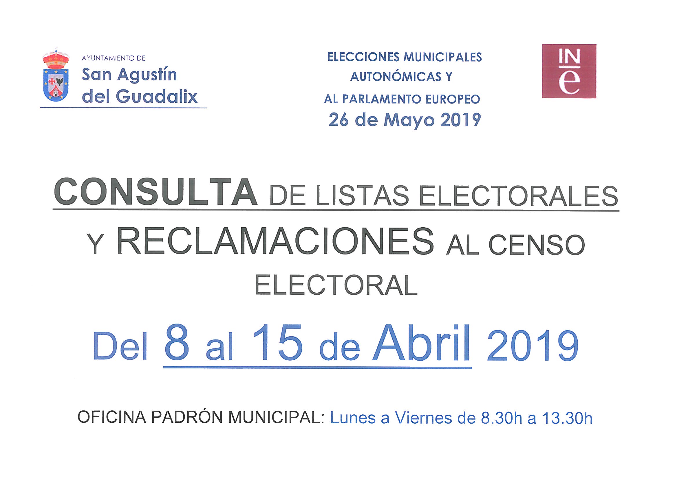 CONSULTAS Y RECLAMACIONES AL CENSO ELECTORAL