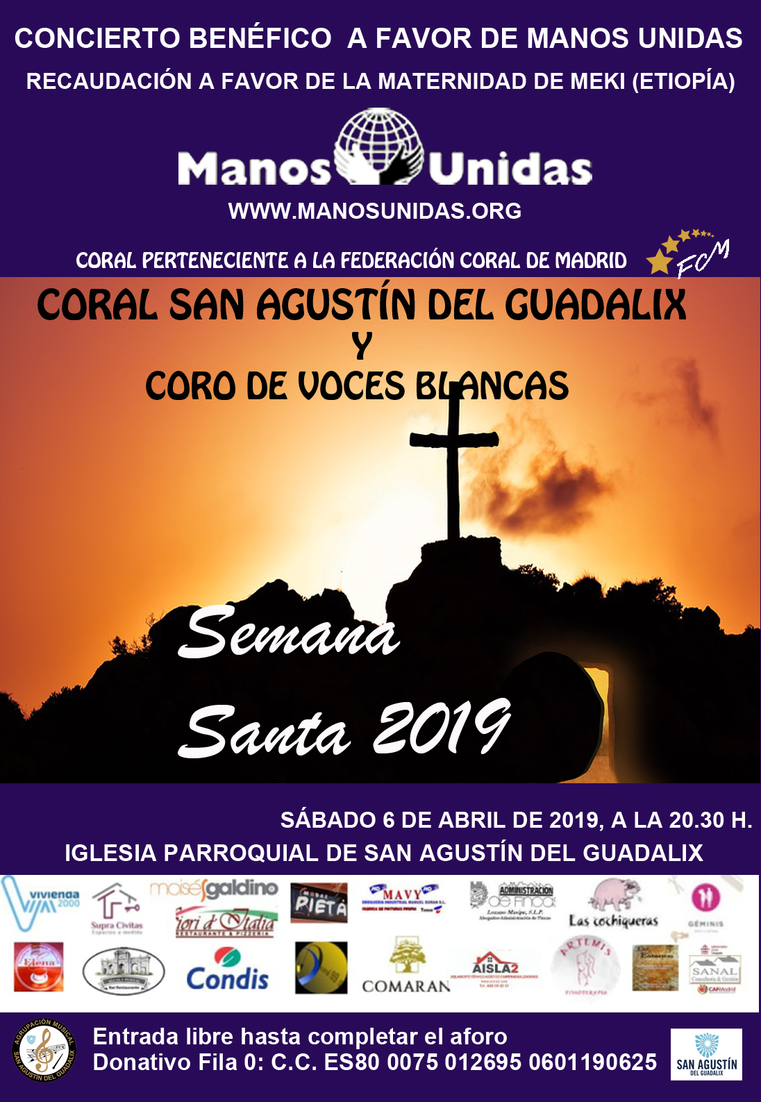 CONCIERTO BENÉFICO DE SAMANA SANTA DE LA CORAL DE SAN AGUSTÍN
