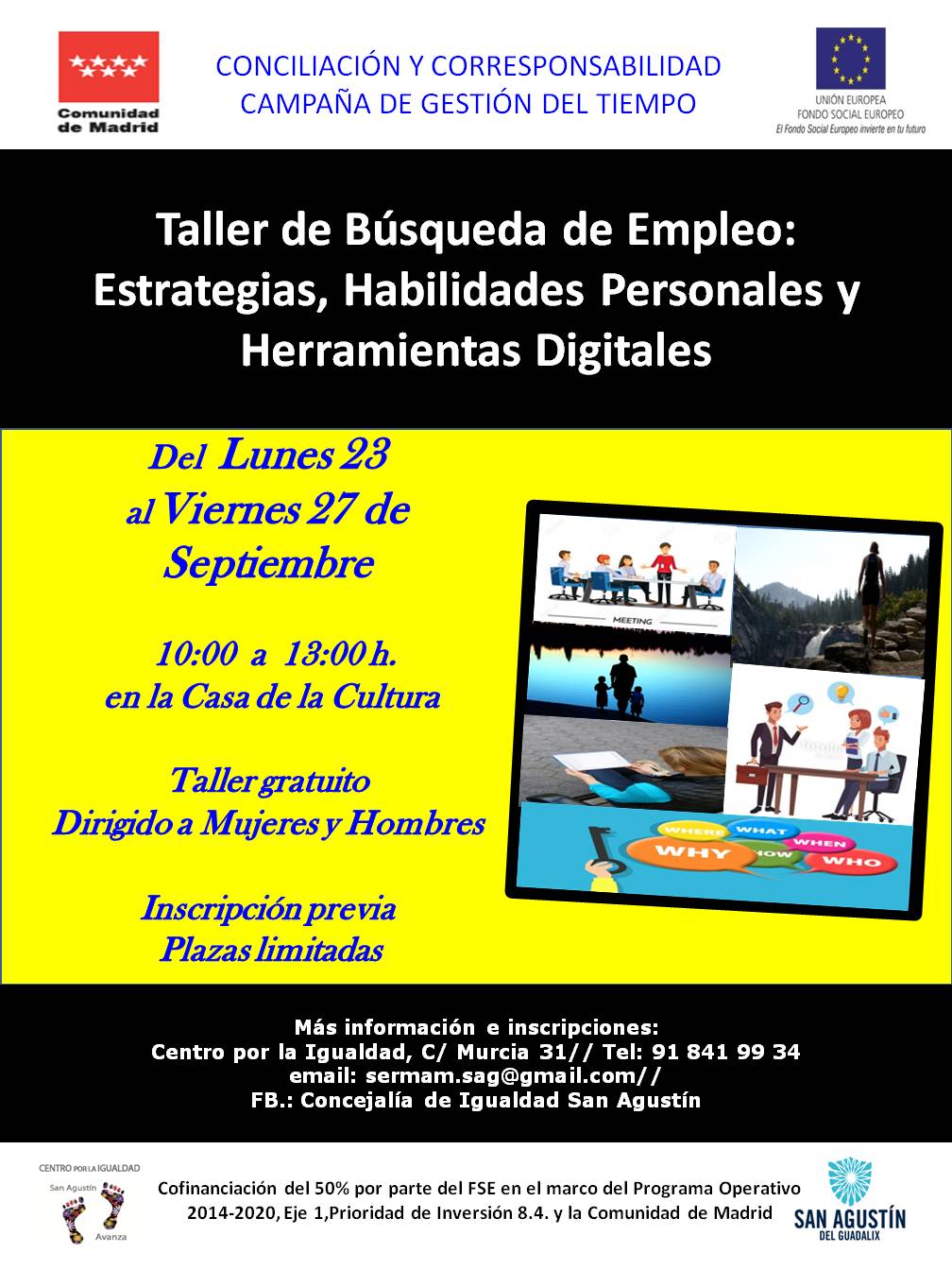 ABIERTO PLAZO DE INSCRIPCIÓN, “TALLER BÚSQUEDA DE EMPLEO: ESTRATEGIAS, HABILIDADES PERSONALES Y HERRAMIENTAS DIGITALES”