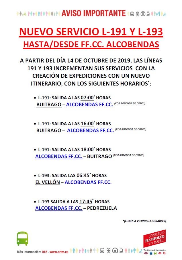 ESTOS SON LOS NUEVOS HORARIOS, INCLUYENDO EL INCREMENTO DE LAS 8 NUEVAS EXPEDICIONES