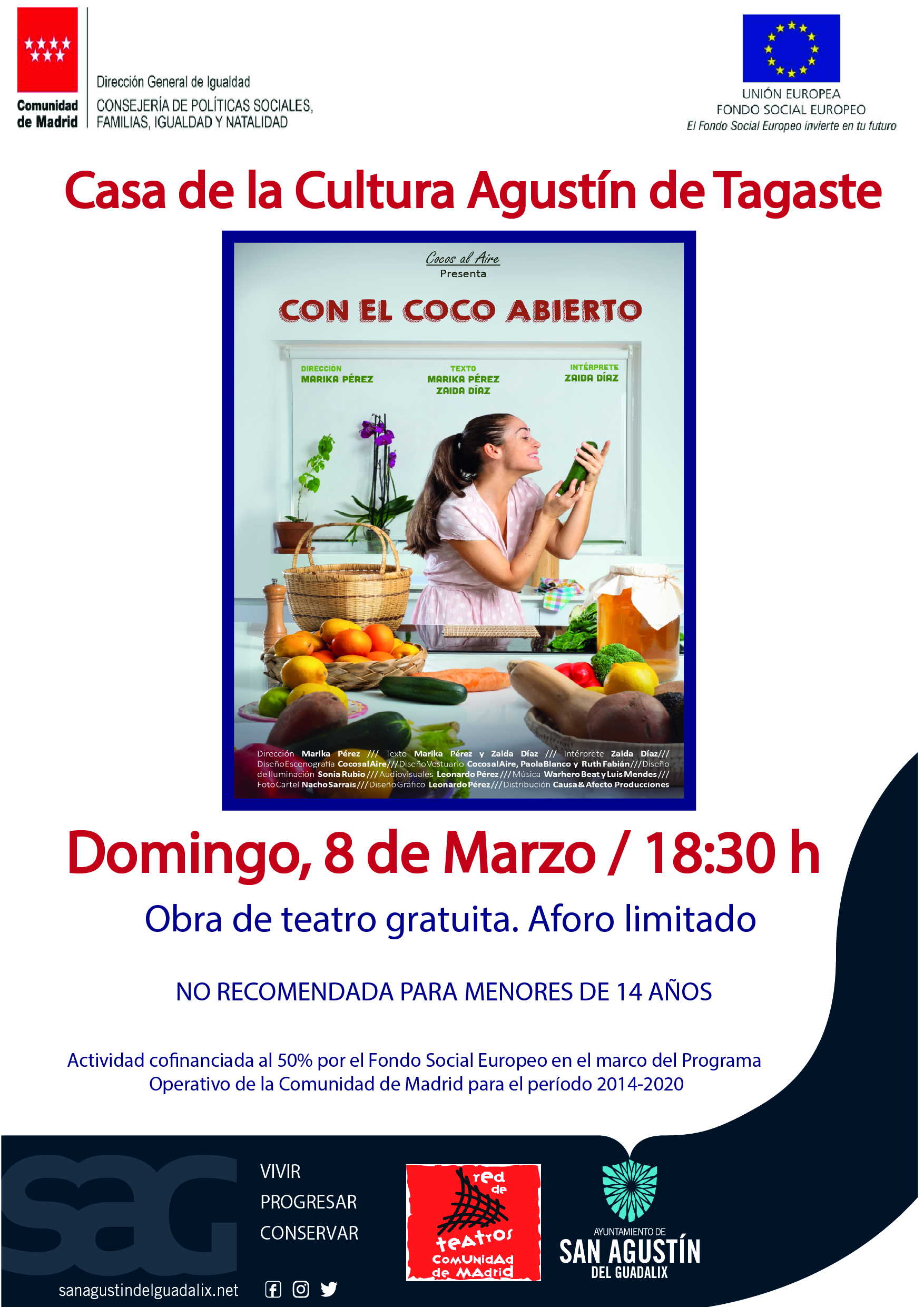 ESTE DOMINGO, MONÓLOGO EN CLAVE DE HUMOR ‘CON EL COCO ABIERTO’