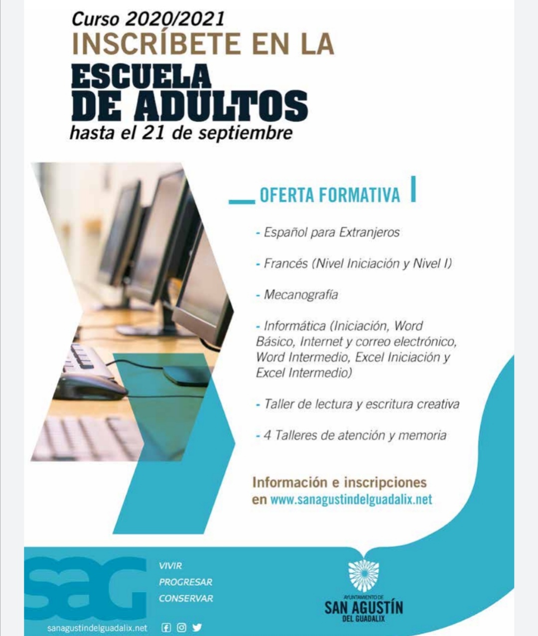 PUBLICACIÓN DEL LISTADO Y HORARIOS DE LOS CURSOS DE LA ESCUELA DE ADULTOS