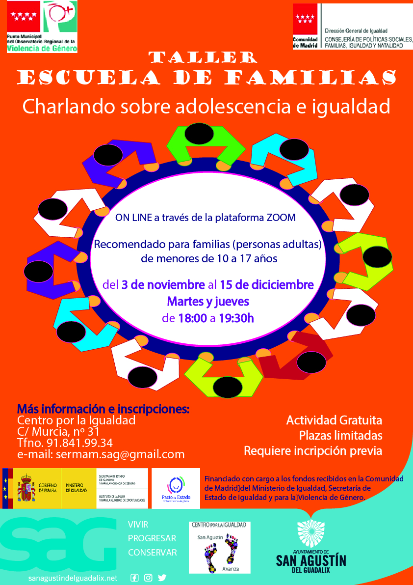 ESCUELA DE FAMILIAS ONLINE «CHARLANDO SOBRE ADOLESCENCIA E IGUALDAD»