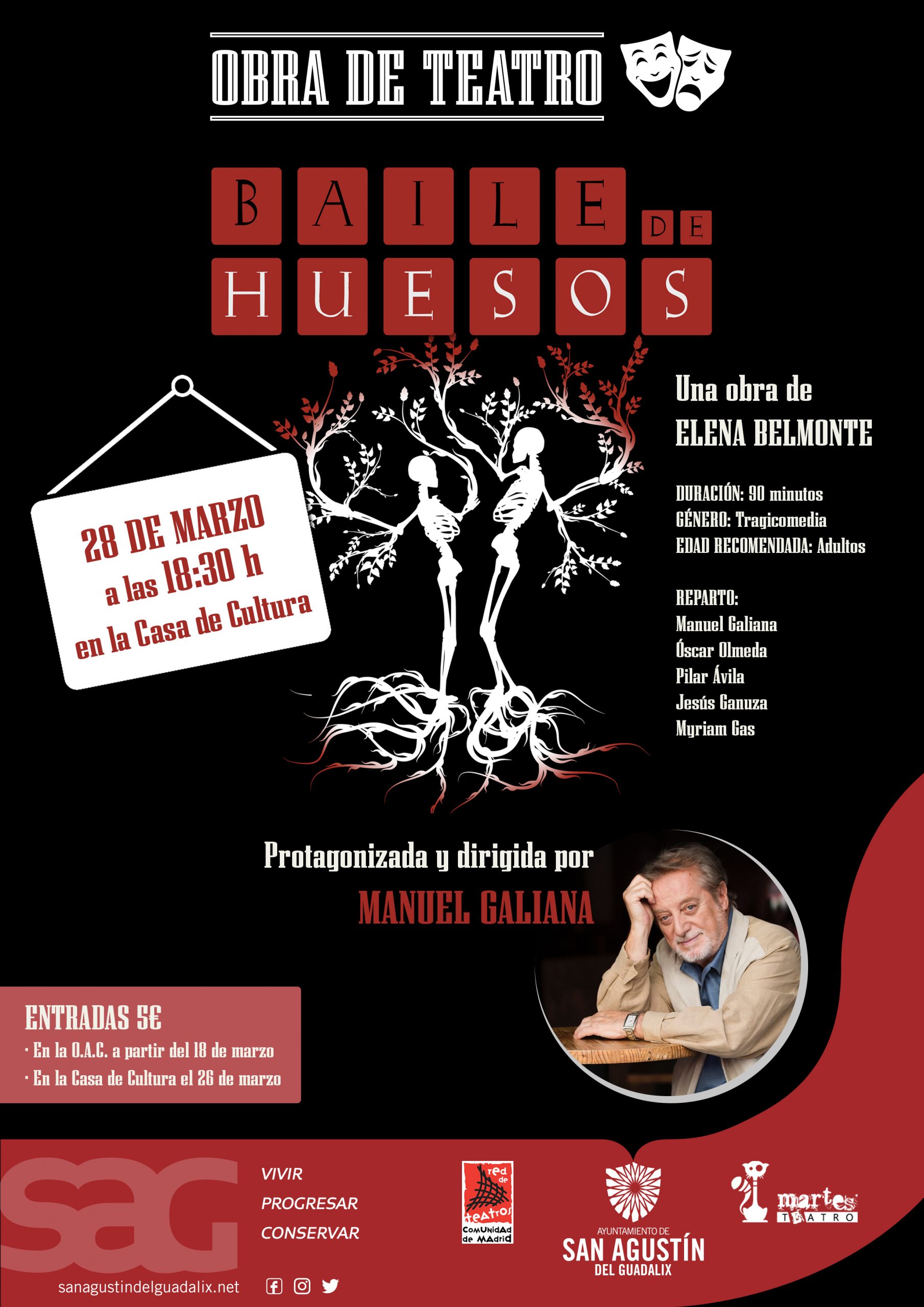 MANUEL GALIANA, ESTE DOMINGO EN SAN AGUSTÍN CON SU OBRA ‘BAILE DE HUESOS’