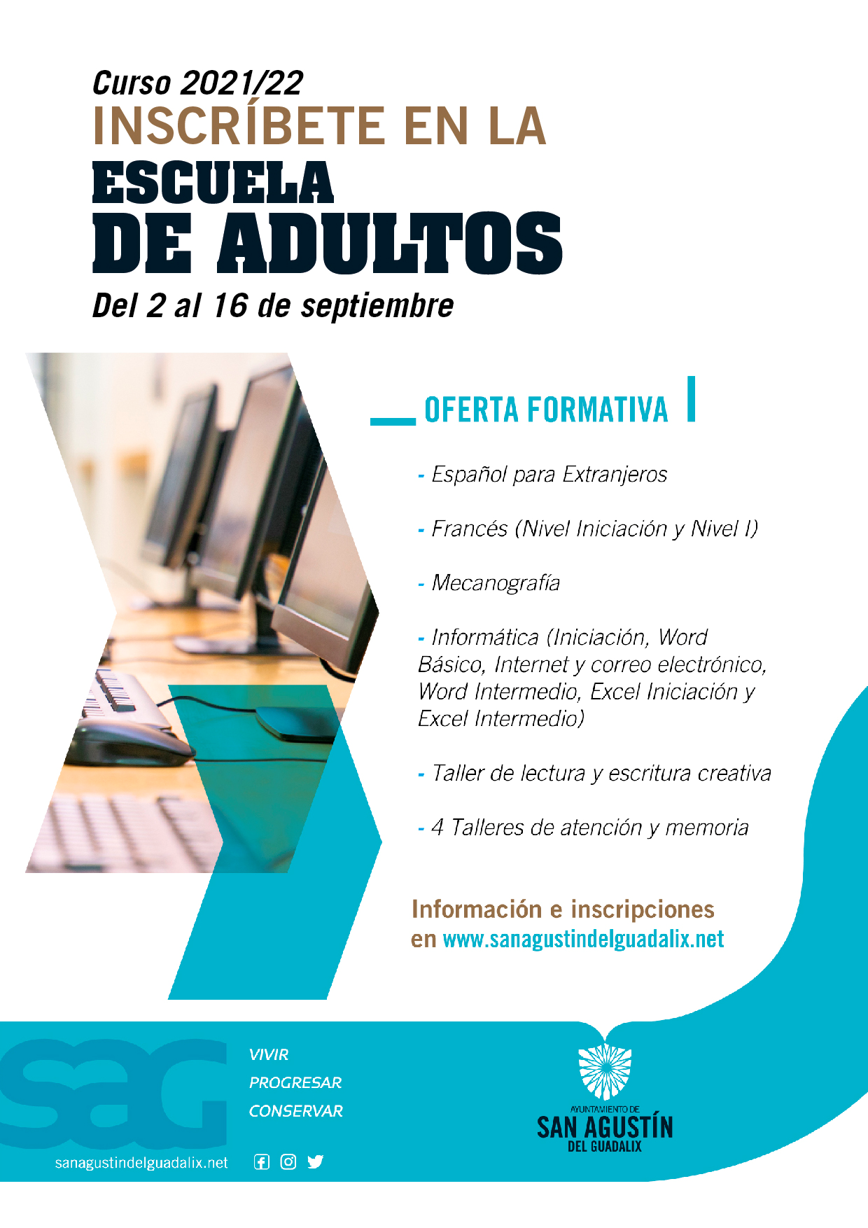LISTADO DE ADMITIDOS EN LOS DIFERENTES CURSOS DE FORMACIÓN QUE OFRECE LA ESCUELA DE ADULTOS