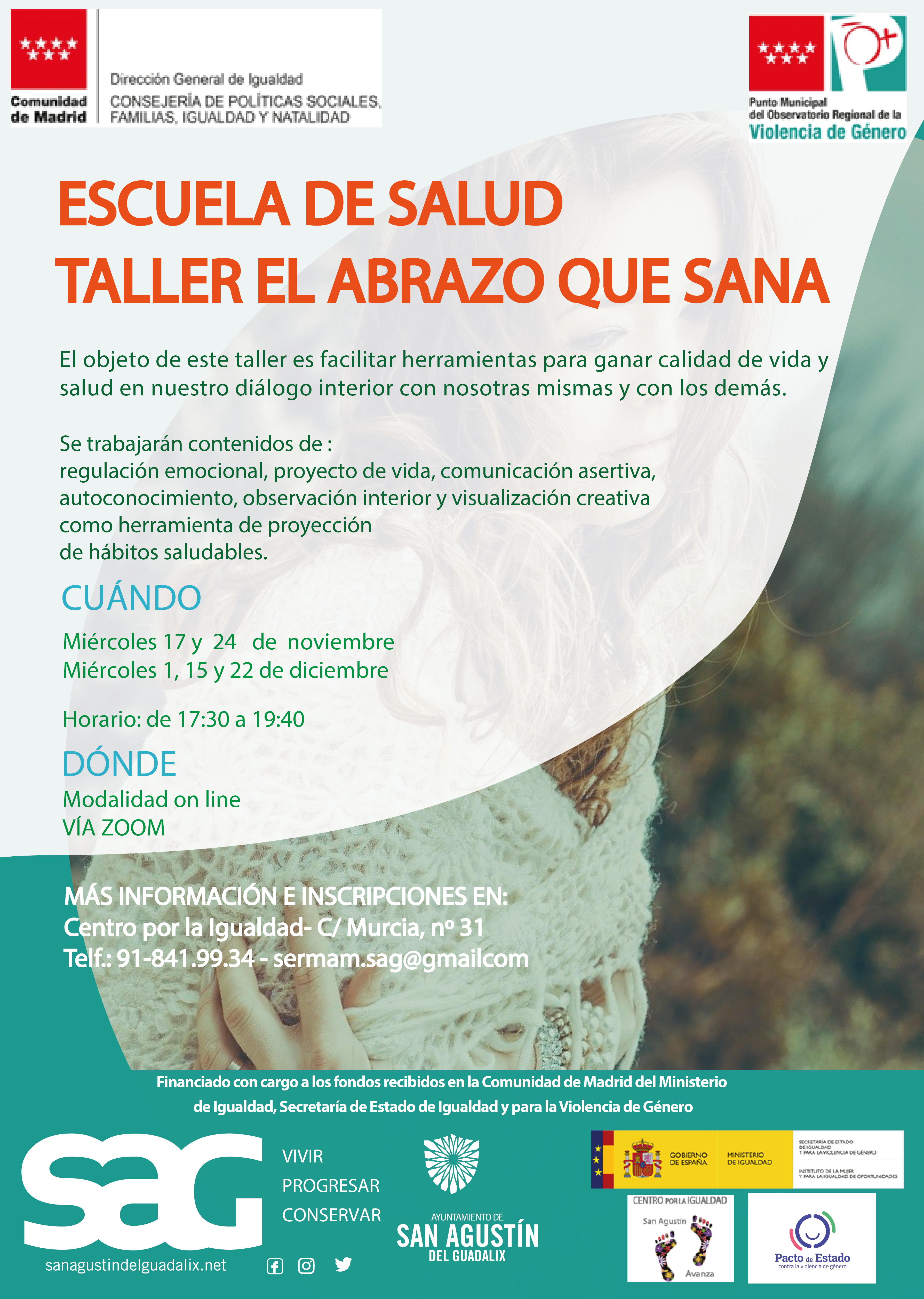 EL CENTRO POR LA IGUALDAD TE PROPONE EL INTERESANTE TALLER «EL ABRAZO QUE SANA»