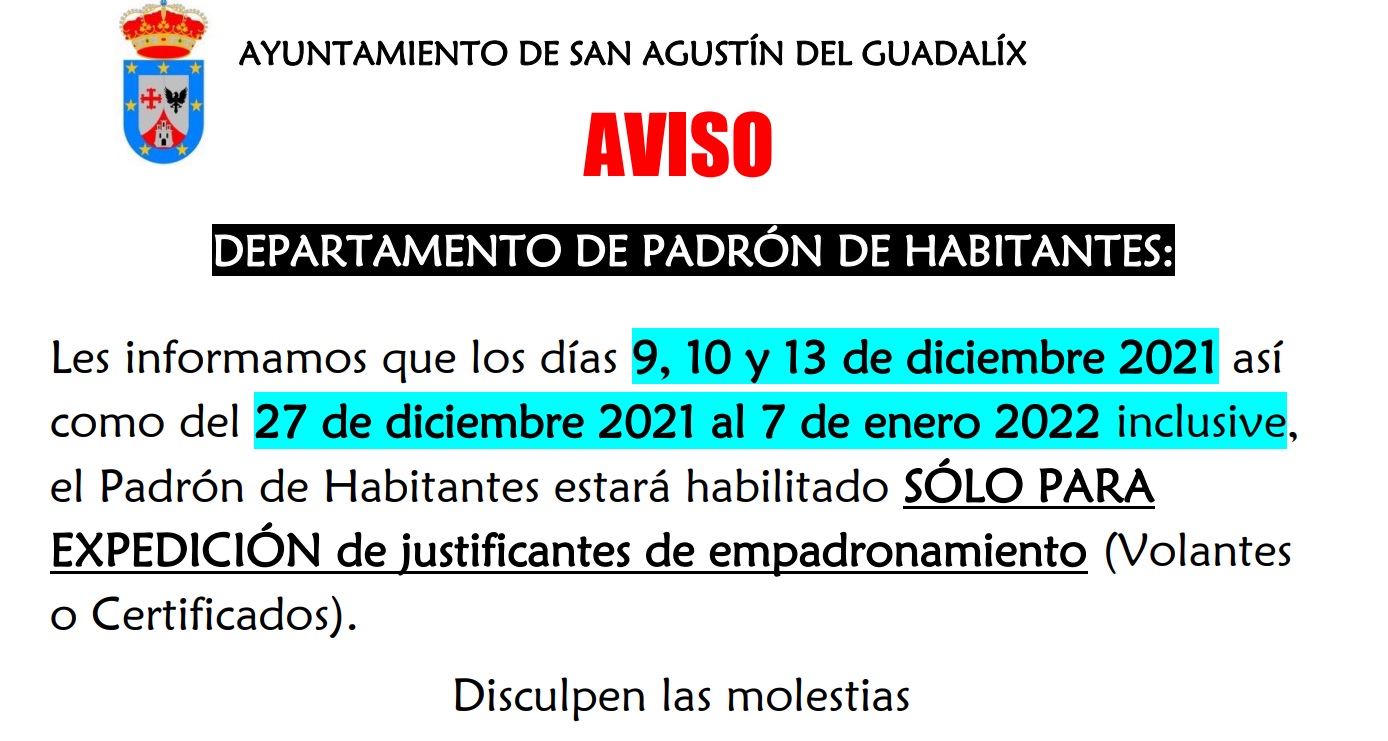 INFORMACIÓN PADRÓN MUNICIPAL