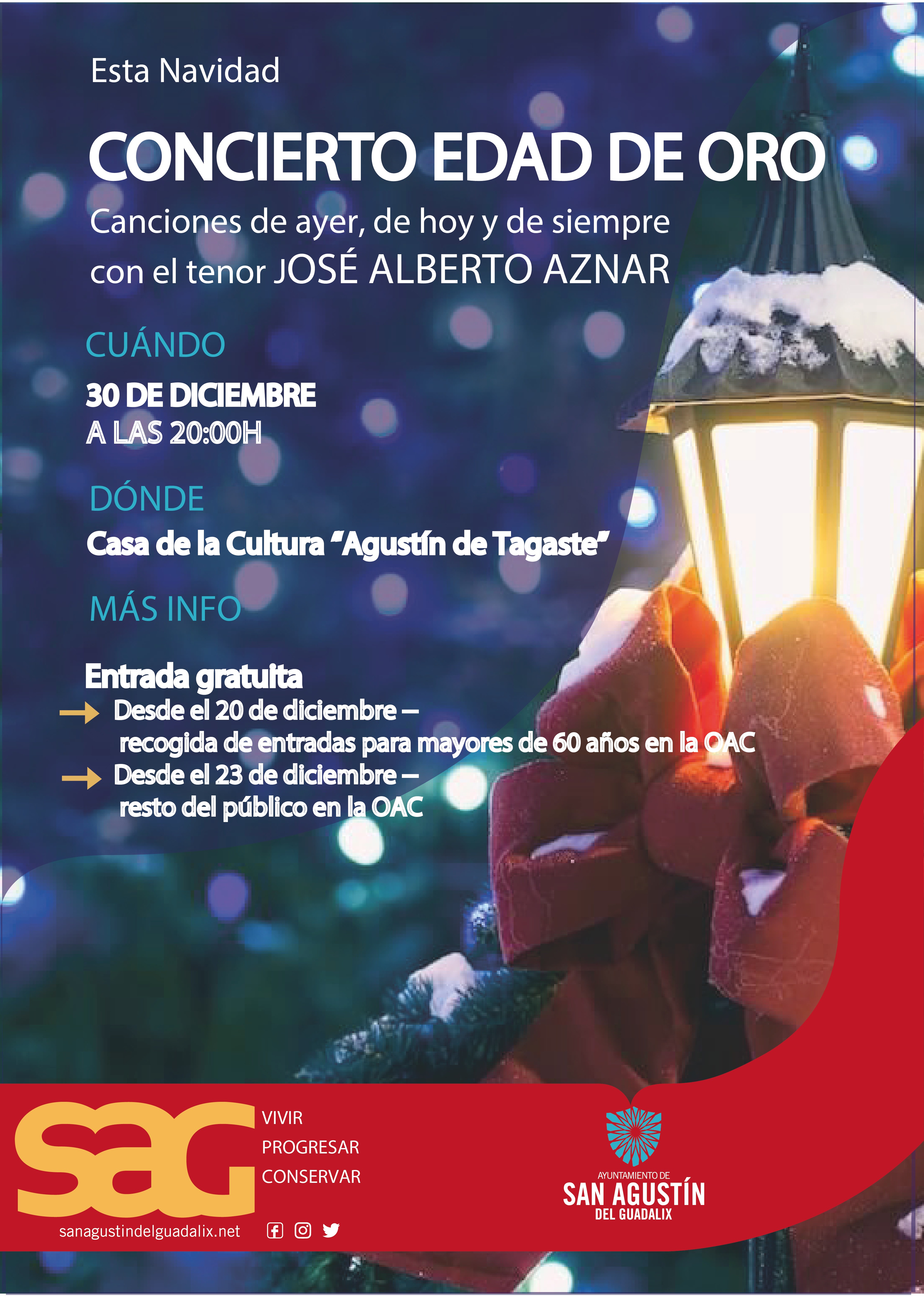 EN TAQUILLA LAS ENTRADAS GRATUITAS PARA EL CONCIERTO ‘EDAD DE ORO’ Y PARA EL MUSICAL DE DIANA NAVARRO ‘EN TIERRA EXTRAÑA’