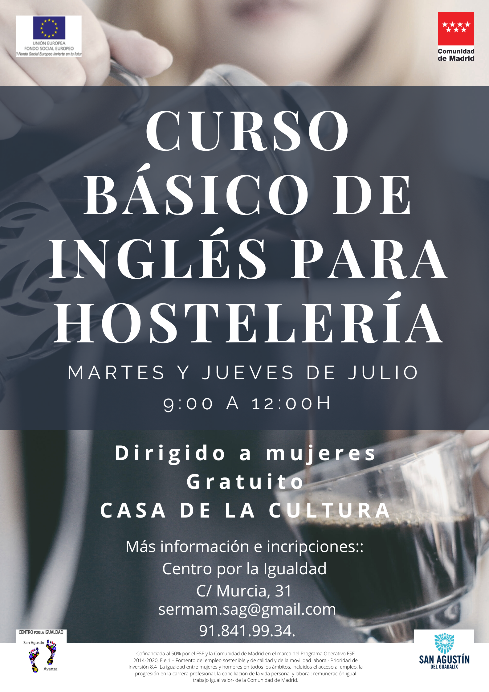 CURSO GRATUITO DE INGLÉS EN HOSTELERÍA Y TALLER DE MINDFULNESS DURANTE EL MES DE JULIO