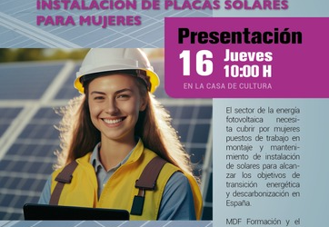 FORMACION DESTINADA A MUJERES EN ENERGÍA SOLAR FOTOVOLTAICA PARA LA INCLUSIÓN LABORAL Y CUBRIR DEMANDA
